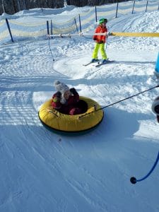 Skiing with children in Sumava